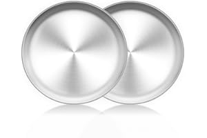 TeamFar Pizza Pan, 10 inch Pizza Pans Pizza Tray Stainless Steel for Oven Baking, Non Toxic & Healthy, Heavy Duty & Dishwashe