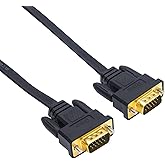 DTECH Ultra Flat Slim VGA Cable Male to Male VGA Monitor Cord in Black (6 feet)
