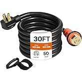 VEVOR Generator Cord, 30' Generator Power Cord with Plug in & Out Pin of Inlet Box Side, 50AMP SS2-50R/CS6375 Style Inlets Ca