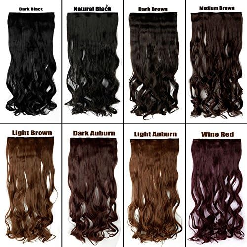 Ryvox(TM) Big Discount! 17" Curly/Wavy Long Women lady Clip in Hair Extensions 100% Real Natural Hair Extentions Local Fast Shipping