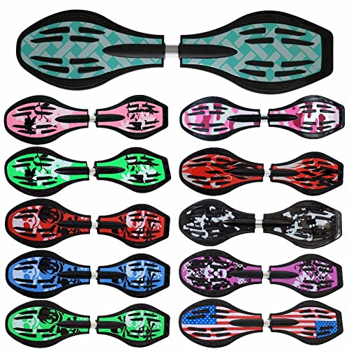 Waveboard Original Funtomia mit ABEC9 Kugellager inkl. Tasche (Verschiedene Farbdesigns) (Türkis/Flechte)