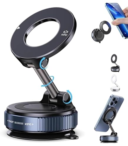 Supercharged Vacuum Magnetic Phone Holder For Car - 360° Adjustable Mount For All Phones