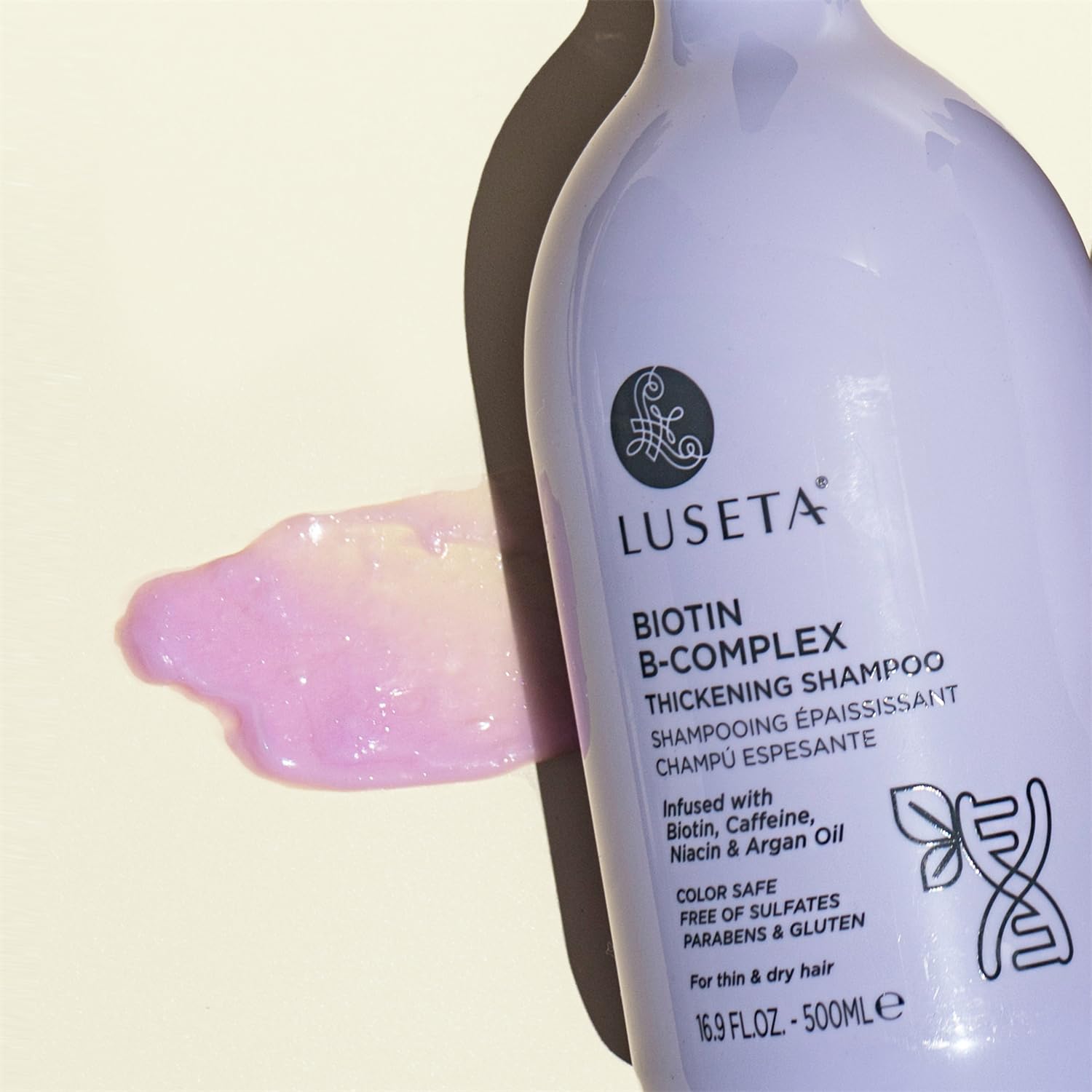 Luseta Biotin B-Complex Thickening Shampoo for Hair Growth and Strengthener - Hair Loss Treatment for Thinning Hair With Biotin Caffein and Argan Oil for Men & Women - All Hair Types 16.9oz