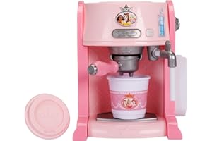 Disney Princess Style Collection Toy Espresso Machine for Kids, Coffee Maker Play Kitchen Accessories Gift for Girls & Kids