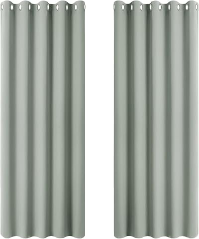 PONY DANCE Blackout Curtains Sage Green 66 x 54 Inches 2 Panels Eyelet