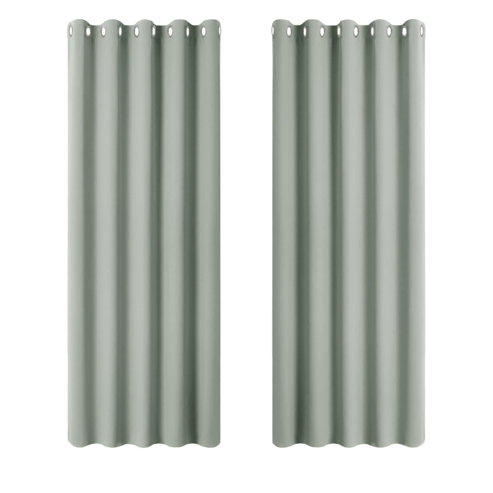 PONY DANCE Sage Green Thermal Curtains - Eyelet Blackout Window Curtains & Drapes for Privacy Protect & Light Block Soft Panels for Living Room, 2 Pieces, 66 Inch Width x 72 Inch Drop