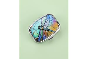 Portable Compact Pill Box Metal 2 Compartment Pill Organizer Travel Cute Pill Case