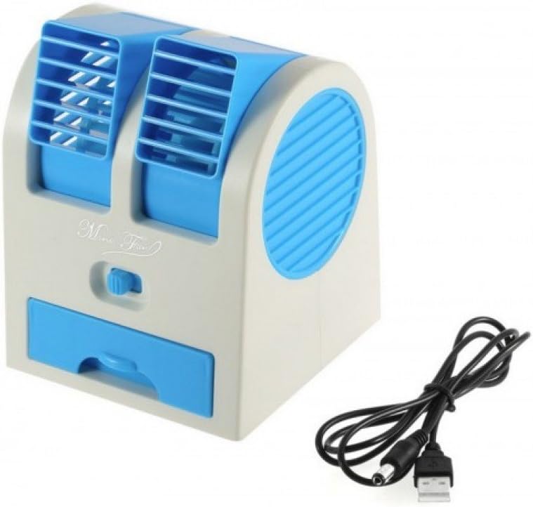 Zomoza Portable Desktop Mini Small Blade Less Fan Dual Use USB Air Conditioner