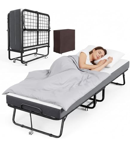 Amazon.com: Folding Bed Guest Bed With Mattress, Portable Single