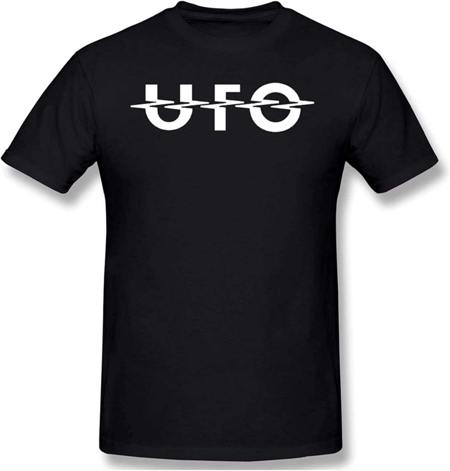 Mens TShirt Printed UFO Band Rock Music Metal Logo Crew Neck Short