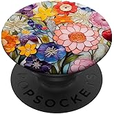 Colorful Floral Murano Glass Effect, Venetian Glass PopSockets Adhesive PopGrip