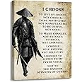 Creoate Inspirational Wall Art Samurai Poster Canvas Print Fremed Artwork Vintage Japanese Canvas Wall Decor for Home Office Bedroom