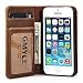 iPhone 5S case, GMYLE Book Case Vintage (With Hard Case Cover) for iPhone 5 5S - Brown Classic [Crazy Horse Pattern] [PU Leather] Book style Wallet Flip Case Cover