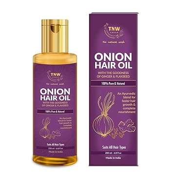 TNW - The Natural Wash Onion Hair Oil for Hair Growth and Anti-Hair Fall (Paraben-Free) - 200 ml