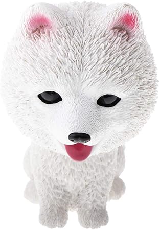 Amazon Co Jp Freneci 犬の車の動物の置物モデルは頭を振る犬の装飾を動かします サモエド おもちゃ