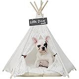 little dove Pet Teepee Dog(Puppy) & Cat Bed - Portable Pet Tents & Houses for Dog(Puppy) & Cat Lace Style (with or without optional cushion)