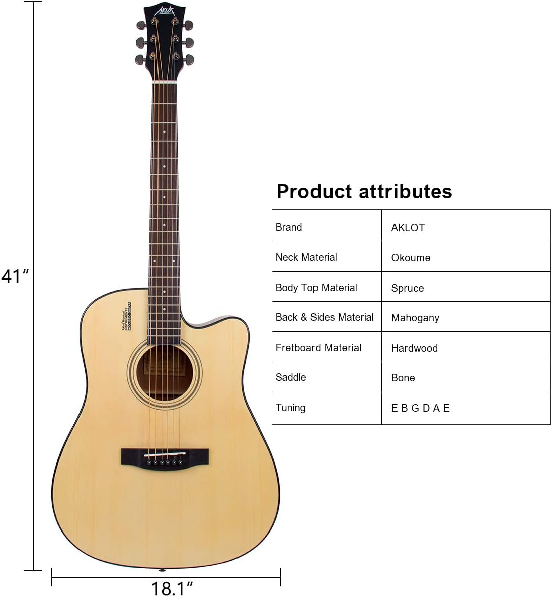 Aklot acoustic guitar Clearance