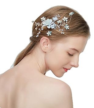 Amazon Com Siuoni Flower Side Hair Clips Wedding Bridal