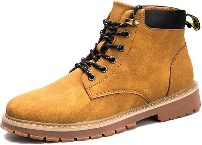 Amazon ラブ店 イエローブーツ メンズ アウトドア トレッキング おしゃれ 編み上げ ブーツ