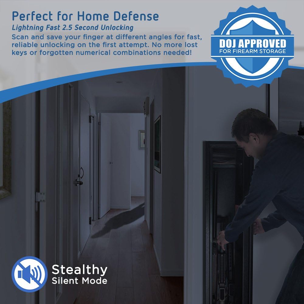 Barska Quick and Easy Access Biometric Rifles, Firearms and Long Guns Safe for Home, Removable Shelf, Optional Silent Mode, 1.83 Cubic Ft, Up to 4 Rifles without Any Accessories : Gun Safes : Sports & Outdoors