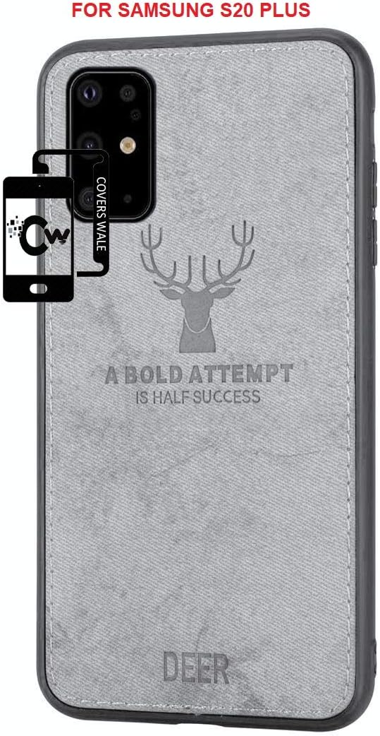 COVERS WALE Deer Case Samsung Galaxy S20 Plus Back Cover Deer Case Anti Slip Grip and Camera Protection Back Cover for Samsung S20+ (Grey)
