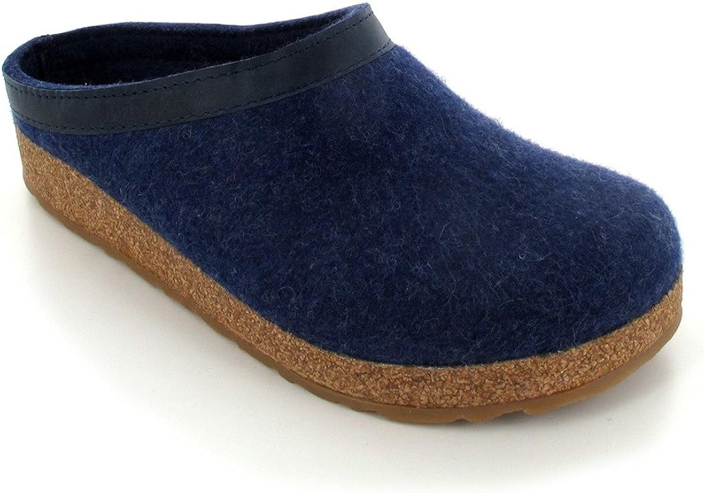 haflinger unisex gzl leather trim grizzly clog