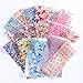Macute Flowers Nail Transfer Foils Fresh Nails Supply Foil Decals 16 Designs Floral Nail Transfers Starry Sky Paper for Women Fingernails and Toenails Acrylic Decorations Manicure Tips Wraps Charms