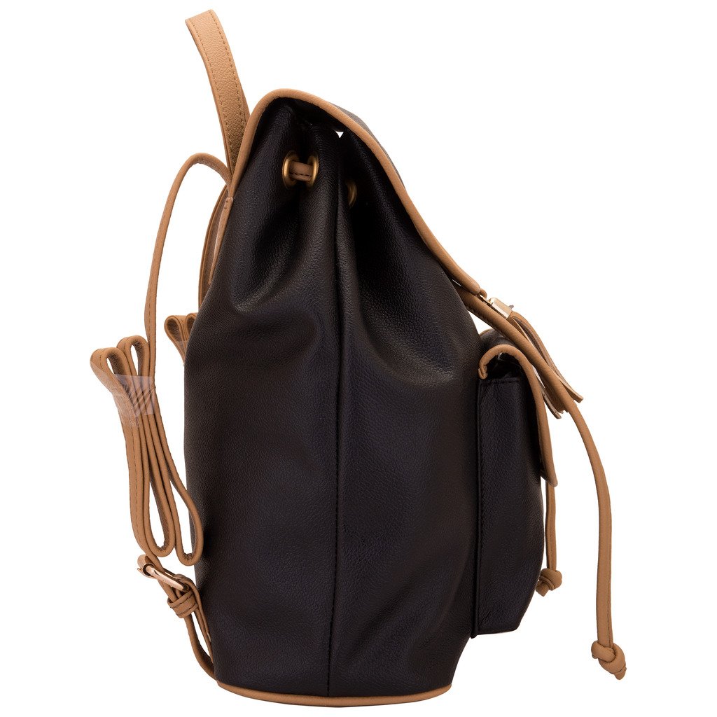 lapis o lupo women's backpack handbag (black,llbp0004bk)