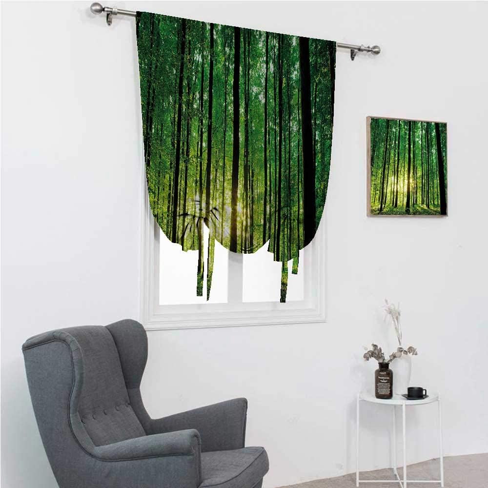 Blackout Curtains Forest Rod Pocket Curtains for Windows