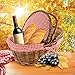 Kovot Country Style Wicker Picnic Basket with Folding Handles & Liners | Measures 16.5