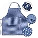 Kids Apron and Chef Hat Set, Adjustable Cotton Child Aprons with 2 Pockets Cute Girls Boys Kitchen Bib Aprons for Cooking Baking Painting