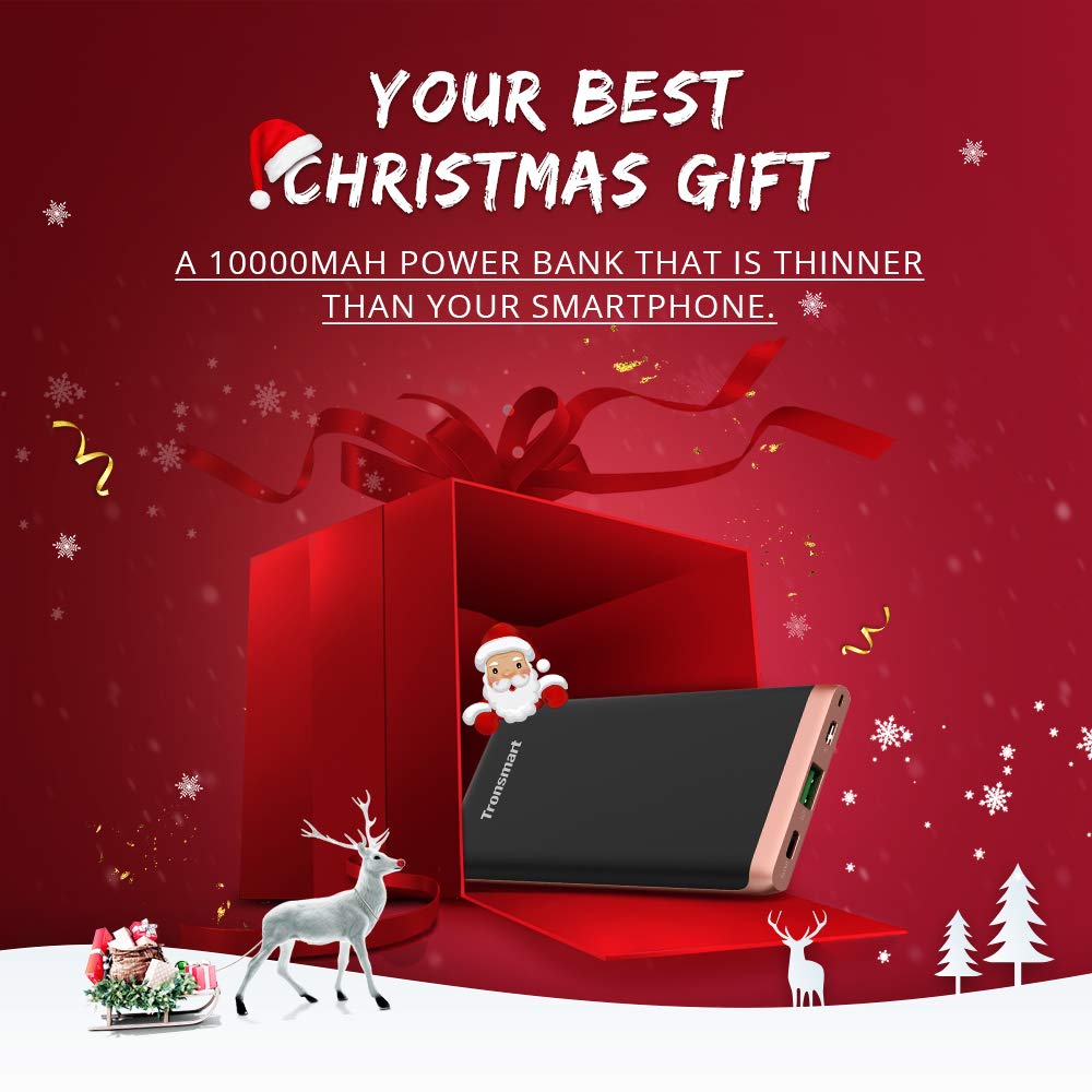 Powerbank 10000 mAh PD 3.0, Tronsmart Power Bank 10000mAh 18W Rapida Carica Batteria Esterna Portatile Cellulare 【Power Delivery 3.0】e QC 3.0 Dual USB Output iPhone XS / XS Max / XR / 8 / 8PLUS / x, Samsung S9/Note 8/S8, Google Pixel, ecc. 