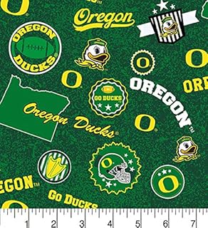 Amazon Com College University Of Oregon Ducks Print Fleece Fabric By The Yard