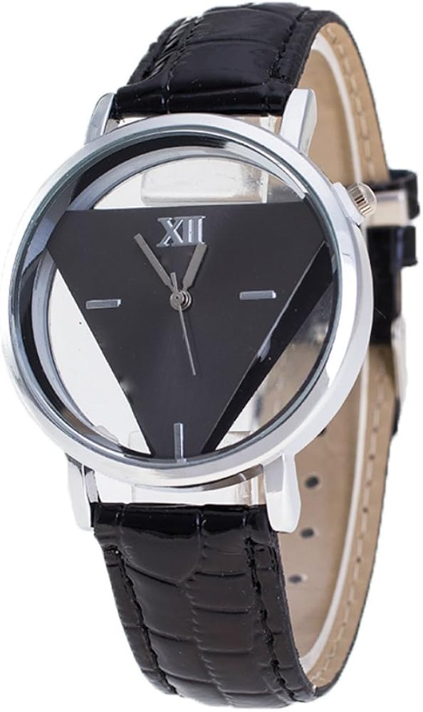 Unisex Unique Triangular Dial Watch Quartz Analog Quartz Wrist Watches Black Watches