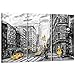 Kreative Arts - Modern New York City Canvas Print Black and White USA Street Painting Empire State Building Wall Art Modern Giclee Artwork Ready to Hang 16x32inchx3pcs