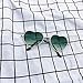 Dollger Green Heart Sunglasses Women's 70s Glasses Thin Metal Frame