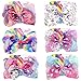 8 Inches JOJO Siwa Hair Bows Alligator Clips for Girls 6pcs Large Bows Hair Barrettes Accessories for Toddler Teens Kids