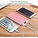 Portable Charger,Emnt 10400mAh Quick Charge 3.0 Power Bank QC 3.0 Dual USB Port Compact External Backup Battery Pack Indicator Fit iPhone,Ipad,Samsung Galaxy,Tablet,Camera,Kindle More-Pink