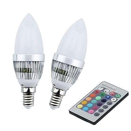 Akaiyal RGB E14 LED Kerze Birne 16-Farbwechsel C35 Glühbirne 4-Modi für Stimmung Beleuchtung 2-Stück MEHRWEG