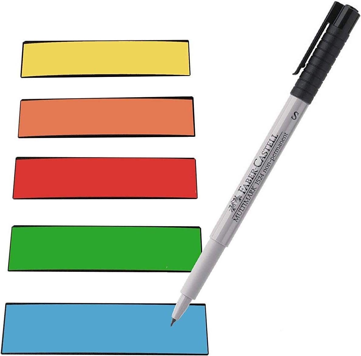 75 writable magnetic strips incl. Pen, colourful 100x30mm