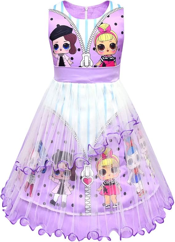 Amazon Co Jp Kcn ガールズ チュールスカート キッズ サプライズ ドールドレス 子ども Lol Surprise Doll 蝶結び ワンピース 可愛い 女の子ドレス ノースリーブガウンドレス 服 ファッション小物