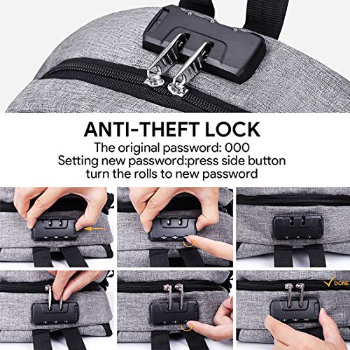 Laptop Backpack, Business Anti Theft Travel Backpack with USB Charging Port & Headphone interface for College Student for Women Men,Fits Under 17-Inch Laptop Notebook by AMBOR