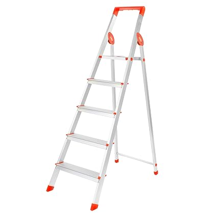 Bathla Prime 5-Step Aluminium Ladder-Orange