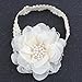 Bloomposh Baby Girl Lace Headbands with Big Bows,Ivory
