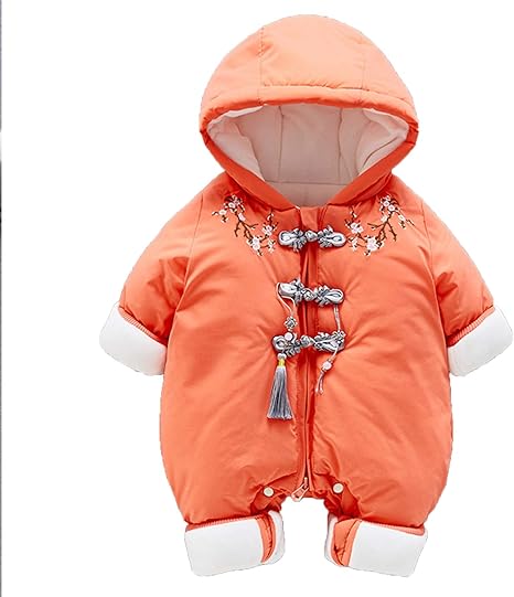 Amazon Co Jp 冬のベビーロンパース0 1歳の女の子ボディスーツかわいい中国風の厚いパーティーブチデー写真のための暖かいワンピースジャケット 2 90cm Generic