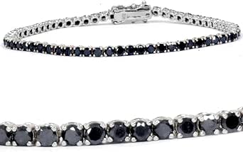 3ct Black Diamond Tennis Bracelet 14K 