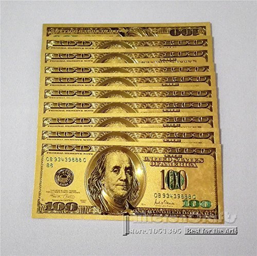10pcs Set 24k Gold Banknote Colorful Usd 100 Dollar Bill 99 9 Gold Banknote Replica Paper Money Collectible Gifts Buy Online In Ecuador At Desertcart 20649402