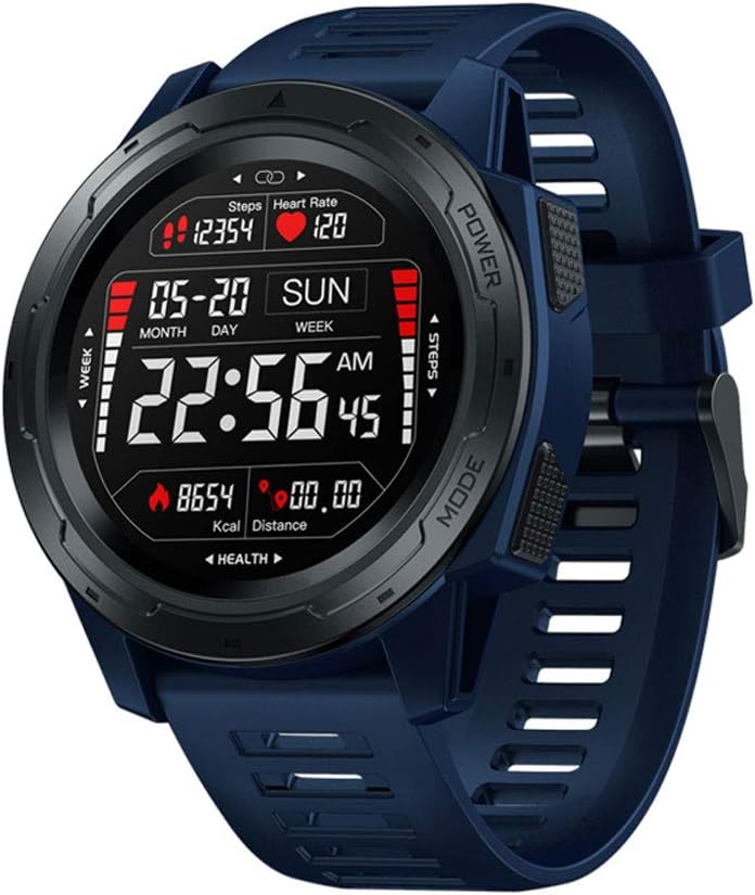SUQIAOQIAO Zeblaze Vibe 5 PRO Long Battery Life 1.3 Full Round Color Touch Screen Turn Wrist Detection Smart Watch,Blue