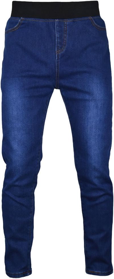 Women's Sports Style Trousers Elastic Band Waist Thick Lined Thermal Jeans,Size 6-16