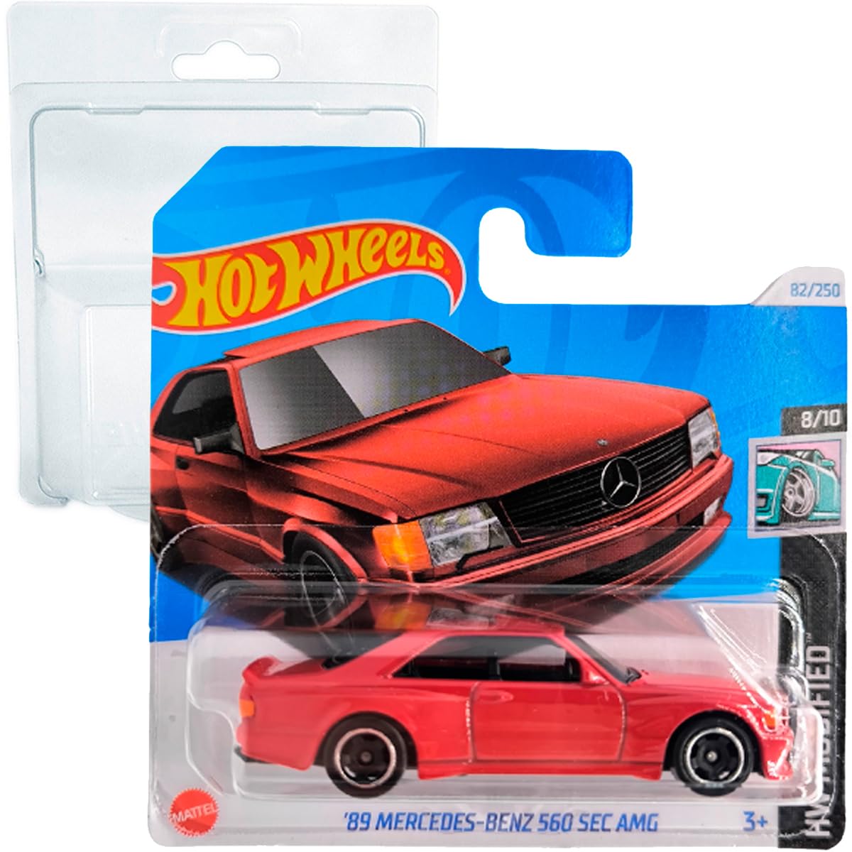 Hot Wheels '89 Mercedes-Benz 560 Sec AMG HW Modified 8/10 (82/250) HTB70 2024 + Protector Short Card Frikimonkey